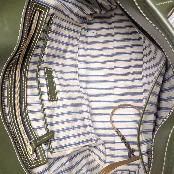 Dooney & Bourke Beacon Leather Tote, Olive, GUC - Picture 7 of 11